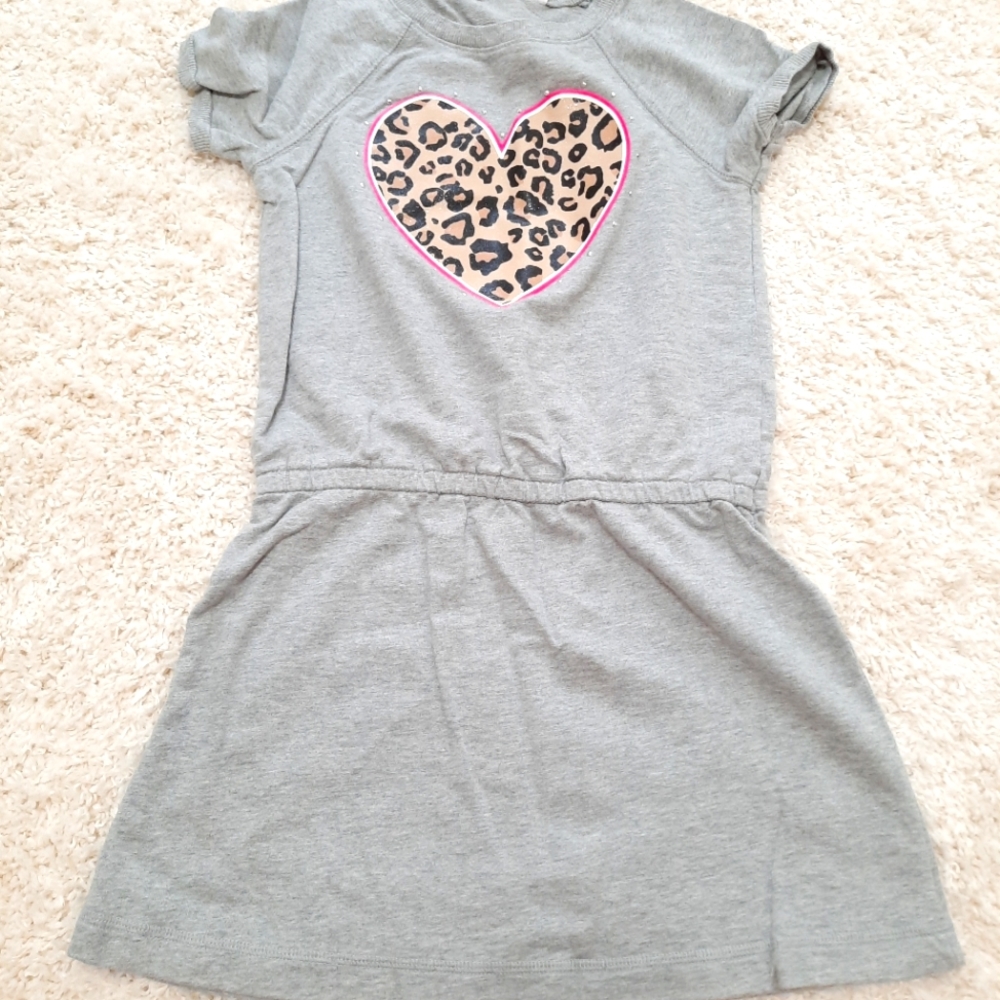GIRLS GRAY SWEATSHIRT DRESS SIZE L 10-12